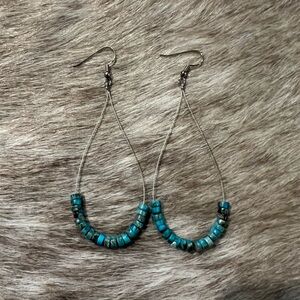 Turquoise Beaded Drop Earrings